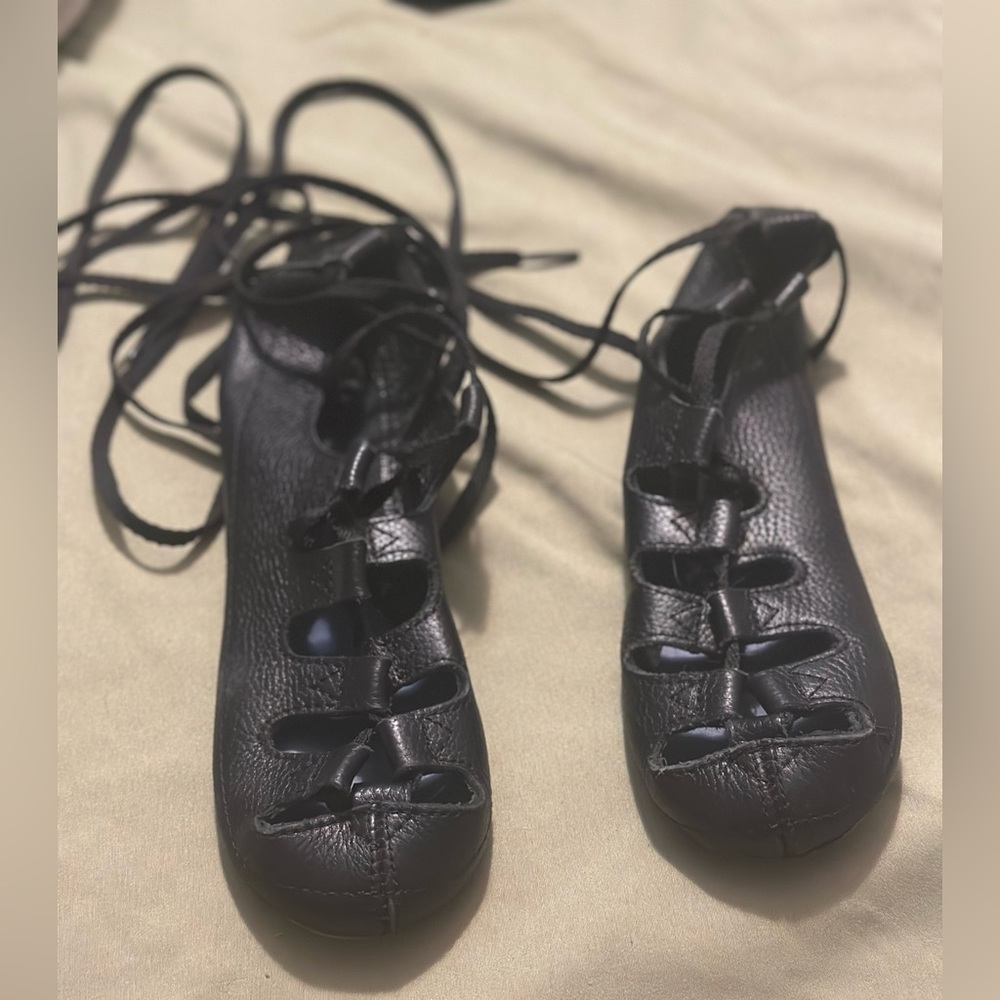 Black Leather Irish Dance Soft Shoes size 3